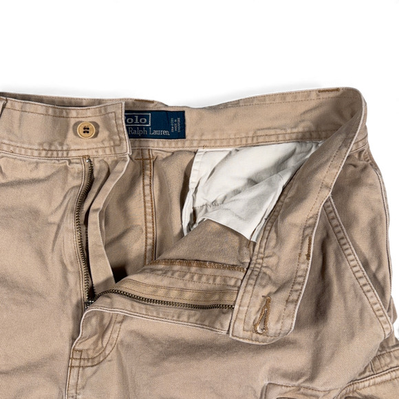 Vintage Polo Ralph Lauren Cargo Shorts Mens 30 Brown Khaki Safari Outdoor 90s - Picture 3 of 11